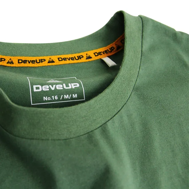 【DeveUP】『DeveUP』棉質寬版厚圓領素口袋TEE(產品編號 : D01414 湖水綠)