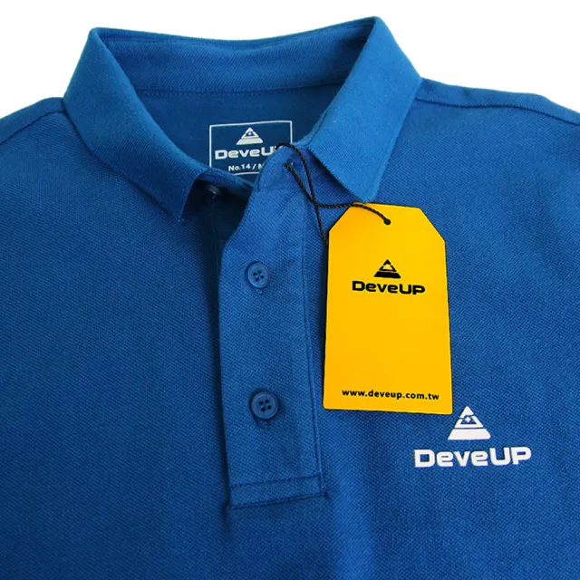【DeveUP】『DeveUP』網眼透氣經典短袖素色POLO衫(產品編號 : D01102 碧空藍)