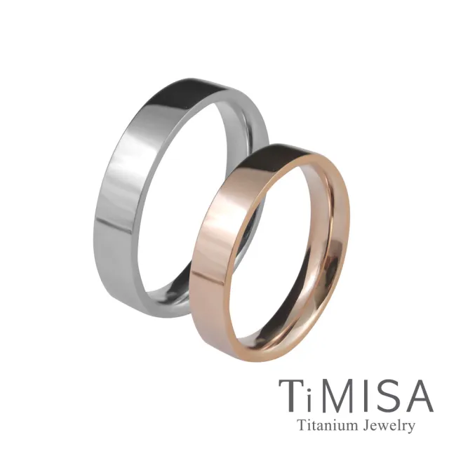【TiMISA】簡約時尚-細版 純鈦對戒(雙色可選)