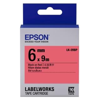 【EPSON】官方直營 標籤帶 紅底黑字/6mm(LK-2RBP)