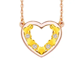 【幸運草金飾】小幸運 玫瑰金+黃金 女鍊墜(金重 0.31錢±0.07)