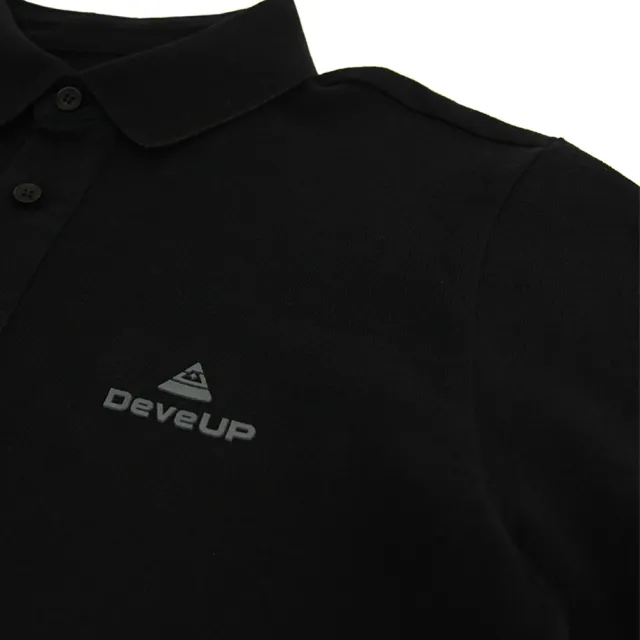 【DeveUP】『DeveUP』網眼透氣經典短袖素色POLO衫(產品編號 : D01101 瑪瑙黑)