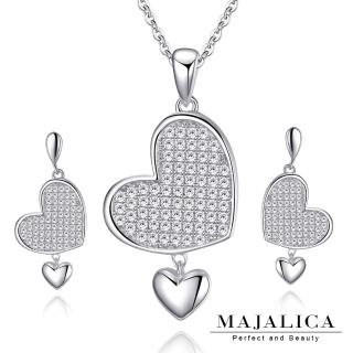 【Majalica】純銀項鍊．純銀耳環．新年禮物(項鍊耳環套組)