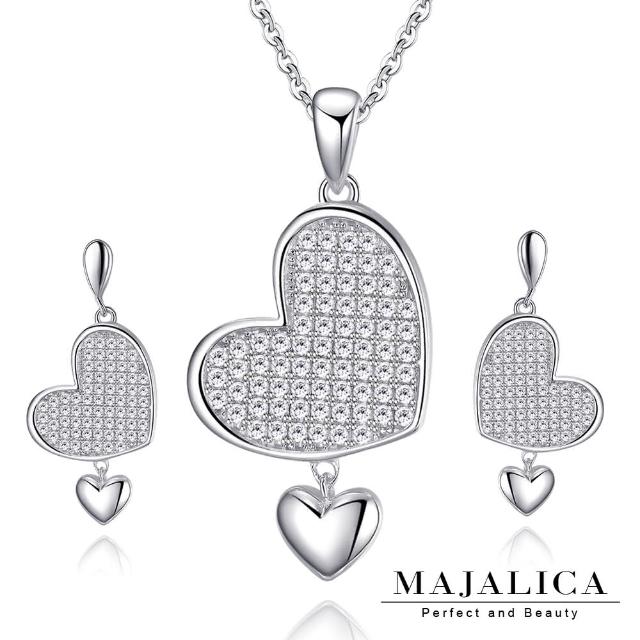【Majalica】純銀項鍊．純銀耳環．新年禮物(項鍊耳環套組)