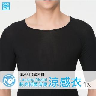 【好棉嚴選】臺灣製 冰涼感紗 男圓領U領內衣(背心短袖 抗UV紫外線冰絲吸濕排汗快乾速乾爽透氣抗菌除臭)