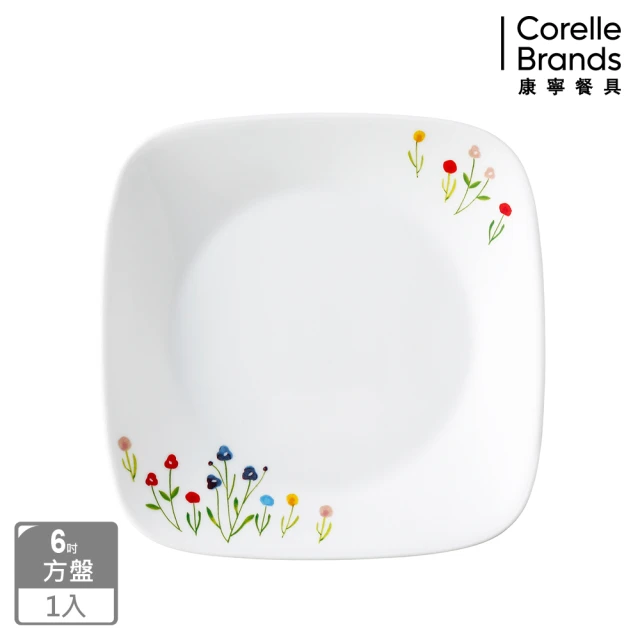 CORELLE 康寧餐具 春漾花朵6吋方形餐盤(2206)