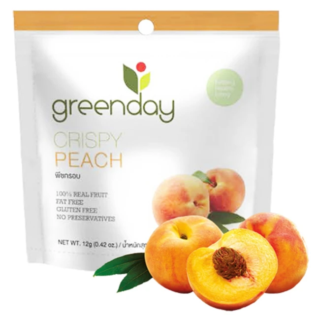 【Greenday】水蜜桃凍乾12g(泰國必買超人氣水果乾)