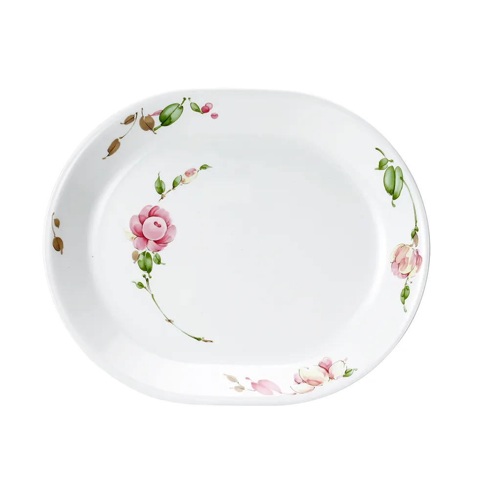 【CORELLE 康寧餐具】田園玫瑰12.25吋腰子盤(611)