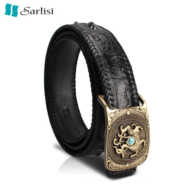 【Sarlisi】【歷史最低價 買到賺到】尊爵男士鱷魚皮皮帶腰帶單排骨編織皮帶campaig