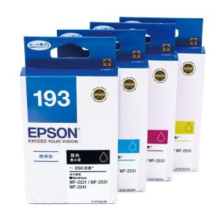 【EPSON】官方直營 1黑3彩組★NO.193 墨水匣(T193150-450)