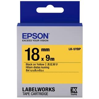 【EPSON】官方直營 標籤帶 黃底黑字/18mm(LK-5YBP)