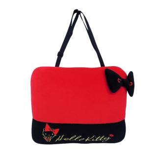 【享夢城堡】汽車可收納兩用靠墊(HELLO KITTY 紅唇-紅)