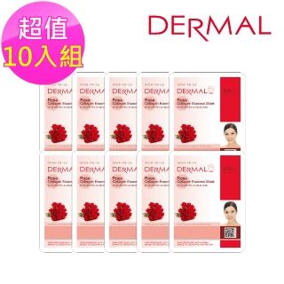 【DERMAL】玫瑰膠原蛋白面膜10入組(人氣面膜)