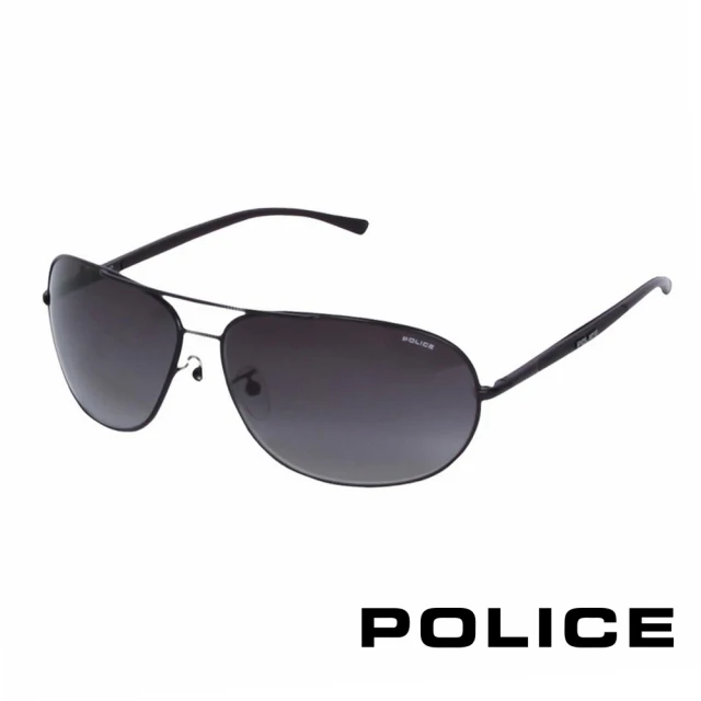 【POLICE】都會復古飛行員太陽眼鏡(消光黑 POS8691-0531)