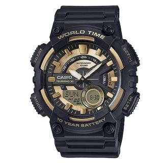 【CASIO】世界地圖設計造型概念雙顯錶(AEQ-110BW-9A)