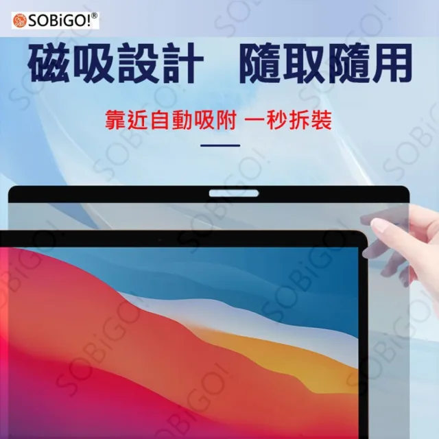 【SOBiGO!】MacBook Air 15.3 磁吸抗藍光防窺片 耐磨抗反射台灣品牌SGS字號:YA80080(M2/M3通用)