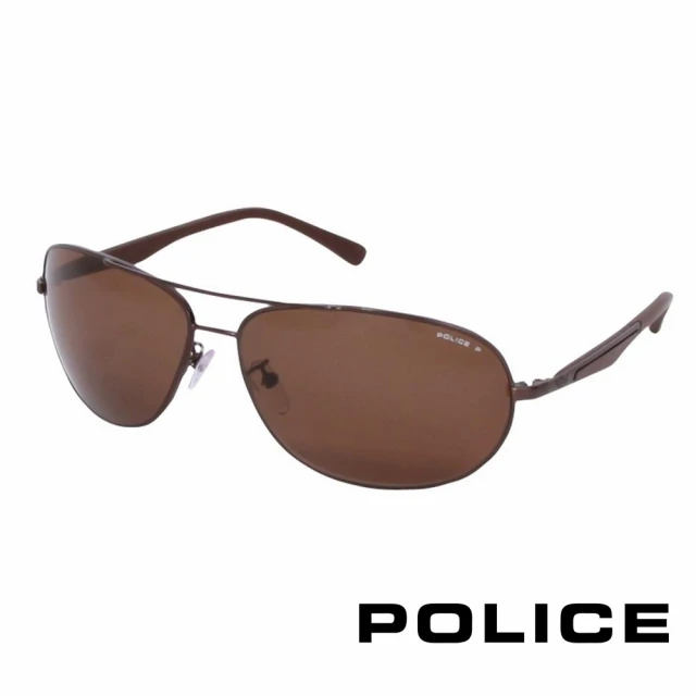【POLICE】都會時尚偏光飛行員太陽眼鏡(古銅色 POS8757-K05P)