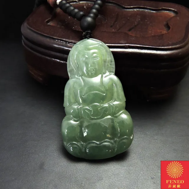 【菲鈮歐】老坑滿綠冰種觀音A貨翡翠項鍊(1624)