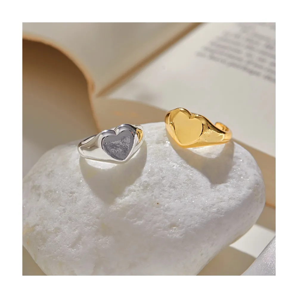 【OB 嚴選】韓國連線精緻電鍍愛心造型開口戒指 《XC0022》