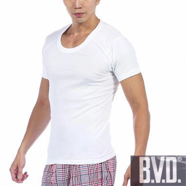 【BVD】時尚型男U領純棉短袖內衣(6件組)