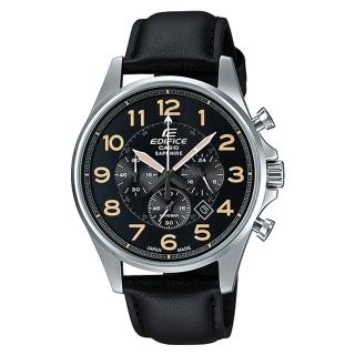 【CASIO 卡西歐 EDIFICE 系列】尊爵紳士錶款 藍寶石水晶 三眼計時 石英皮革男錶(EFB-508JL-1A)