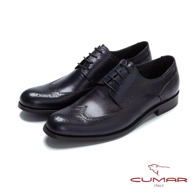 【CUMAR】英倫紳士 經典牛津正式皮鞋(藍胎牛色)