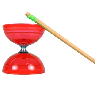 【三鈴SUNDIA】台灣製造-炫風長軸三培鈴扯鈴-附木棍、扯鈴專用繩(紅色)
