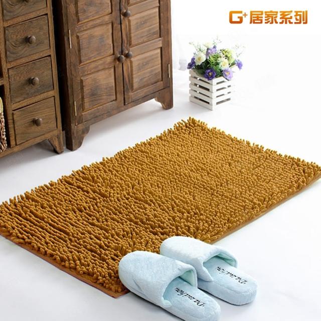 【G+ 居家】浴室超細纖維長毛地墊40x60cm-淺咖啡(止滑墊/防滑墊/衛浴墊/吸水墊/雪尼爾)