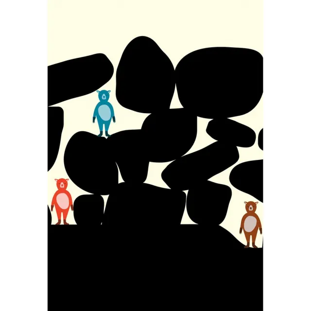 【摩達客】西班牙知名插畫家Judy Kaufmann藝術創作海報掛畫裝飾畫-與朋友渡假(附本人簽名 含木框)