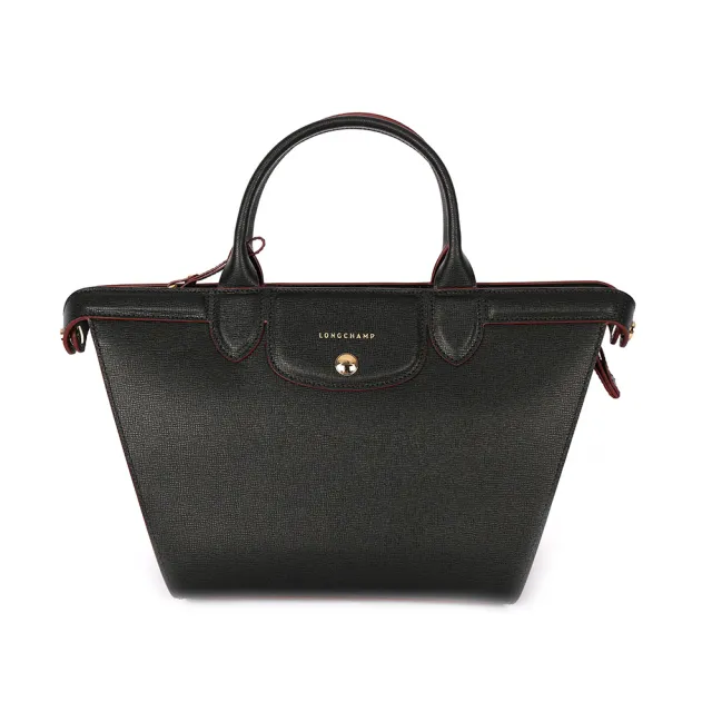 【LONGCHAMP】硬殼牛皮水餃二用包(黑色)
