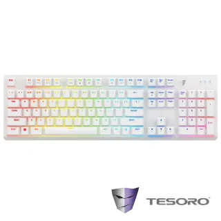 【TESORO 鐵修羅】剋龍劍Gram RGB機械式鍵盤-紅軸中文白