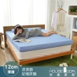【House Door 好適家居】日本大和抗菌表布12cm厚竹炭波浪記憶床墊(雙人5尺 贈工學枕+個人毯)