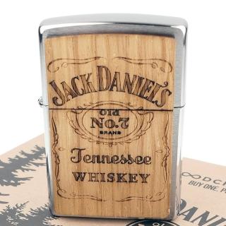 【Zippo】美系~Jack Daniels x WOODCHUCK-酒桶木貼片打火機-買一顆！種一棵樹！