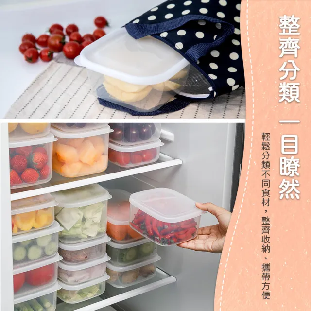 【ARZ】NAKAYA 日本製 可微波保鮮盒 四款超值8入組(透明 長方形保鮮盒 便當盒 食物保存盒 微波盒)