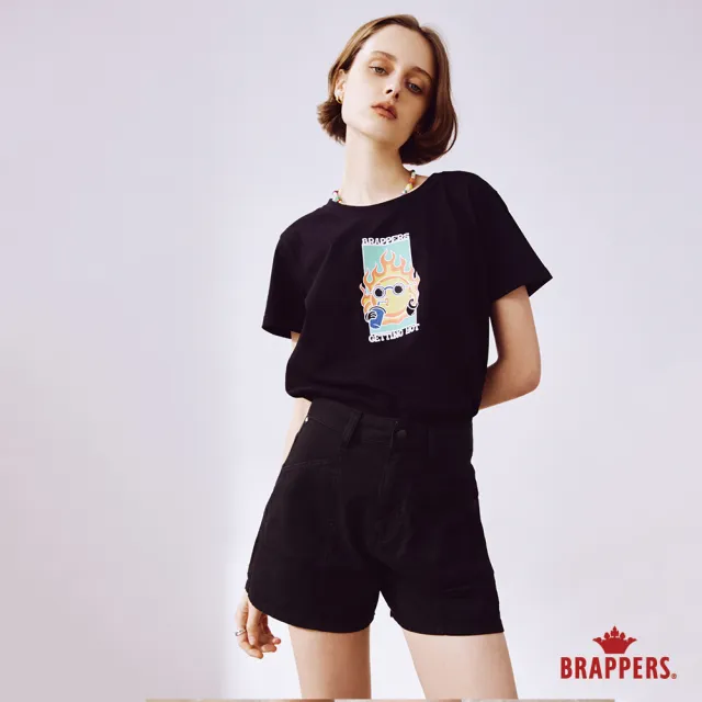【BRAPPERS】女款 高腰全棉短褲(黑)