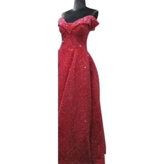 【女神婚紗禮服】極致奢華亮片時尚優雅宴會晚禮服 LA70717 酒紅色(婚宴服 敬酒服)