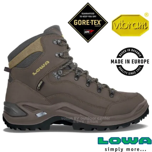 【LOWA】男 歐洲製造 RENEGADE GTX 中筒防水透氣多功能健行鞋_登山鞋(LW310945-0997 灰棕)