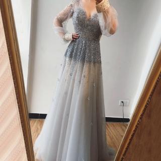 【女神婚紗禮服】高階夢幻星空奢華氣質長款宴會晚禮服 LA70211(年會主持人 晚宴服)