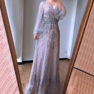 【女神婚紗禮服】高階氣質優雅墜地裙擺宴會晚禮服 LA70642(主持人 媽媽服)
