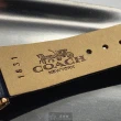 【COACH】COACH手錶型號CH00009(黑色錶面玫瑰金錶殼深黑色真皮皮革錶帶款)
