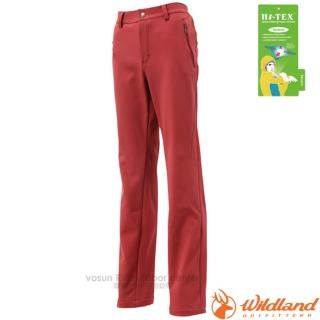 【荒野 WildLand】女款 SOFTSHELL直筒長褲.透氣機能長褲.保暖長褲.立體修身長褲(0A12307 赭紅)