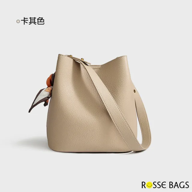 【Rosse Bags】質感絲巾軟皮肩背子母包(現+預  卡其色 / 棕色 / 咖啡色 / 黑色)