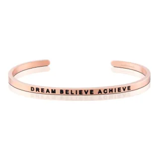 【MANTRABAND】美國悄悄話手環 Dream Believe Achieve 夢想 信仰 實現 玫瑰金(悄悄話手環)