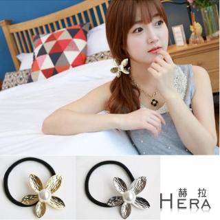 【HERA 赫拉】ll現貨ll壓紋珍珠五葉花朵髮圈/髮束(現貨瘋搶中)