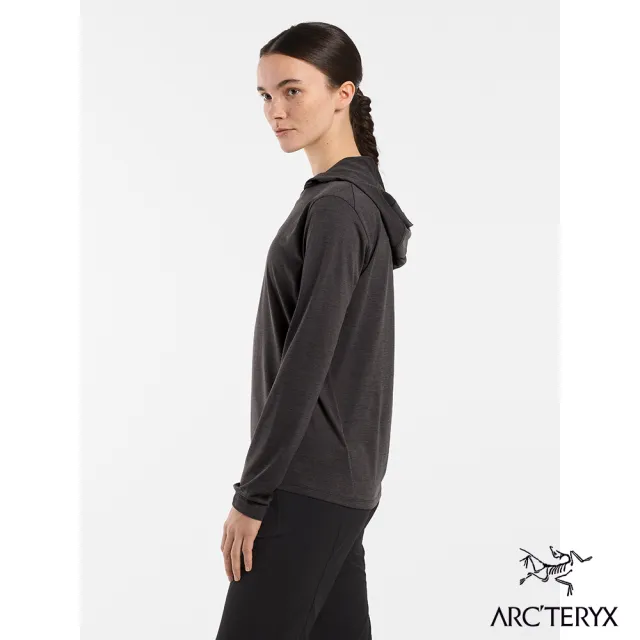 【Arcteryx 始祖鳥官方直營】女 Taema 快乾長袖套頭衫(雜黑)