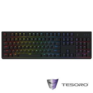【TESORO 鐵修羅】剋龍劍Gram RGB機械式鍵盤-青軸中文黑