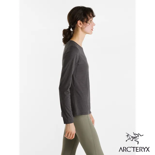 【Arcteryx 始祖鳥官方直營】女 Taema 快乾長袖圓領衫(雜黑)