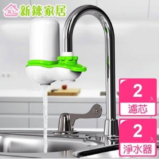 【新錸家居】矽藻土雙核芯淨水器組(買一送一共2入組)