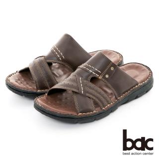 【bac】舒適真皮涼鞋(咖啡色)