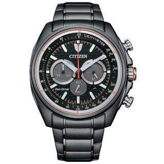 【CITIZEN 星辰】光動能極限競速計時男錶-黑/44.75mm 母親節限定(CA4567-82H)